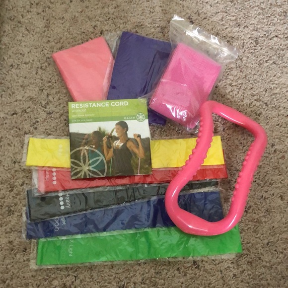 Yoga Bag & Towel Resistance Bands Set Exercise Workout Fitness Jump rope + more! - Picture 8 of 10